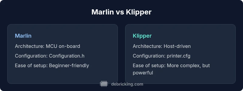 Tailwind-styled comparison of Marlin vs Klipper