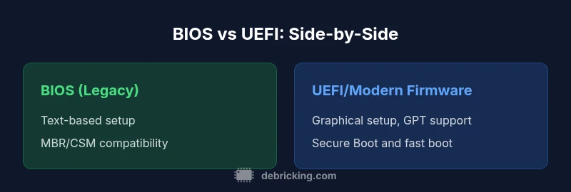 Comparison of BIOS vs UEFI firmware on modern motherboards